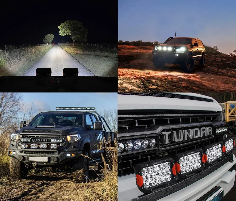 LIGHTFOX 160W LED ضوء العمل 9 بوصة مكعب ضوء العمل جراب 4x4 على الطرق الوعرة LED القيادة الخفيفة