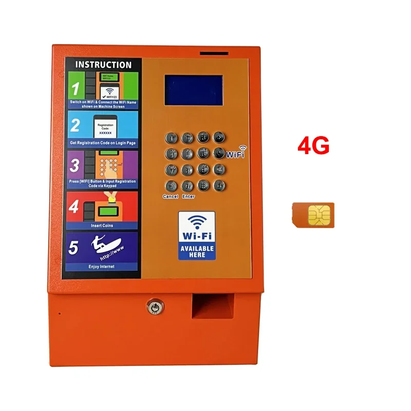 New Technology 2022 Smart Outdoor Coin-operated Hotspot Business 4G Mquina WiFi Vending WiFi Machine in Pizza Coffee Store