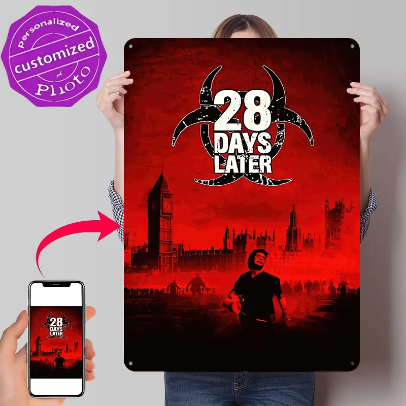 28 Days Later Movie Metal Poster Perfect Gift for Fans Lovers Personalized Wall Art Metal Sign for Home Decor Items Funny Signs
