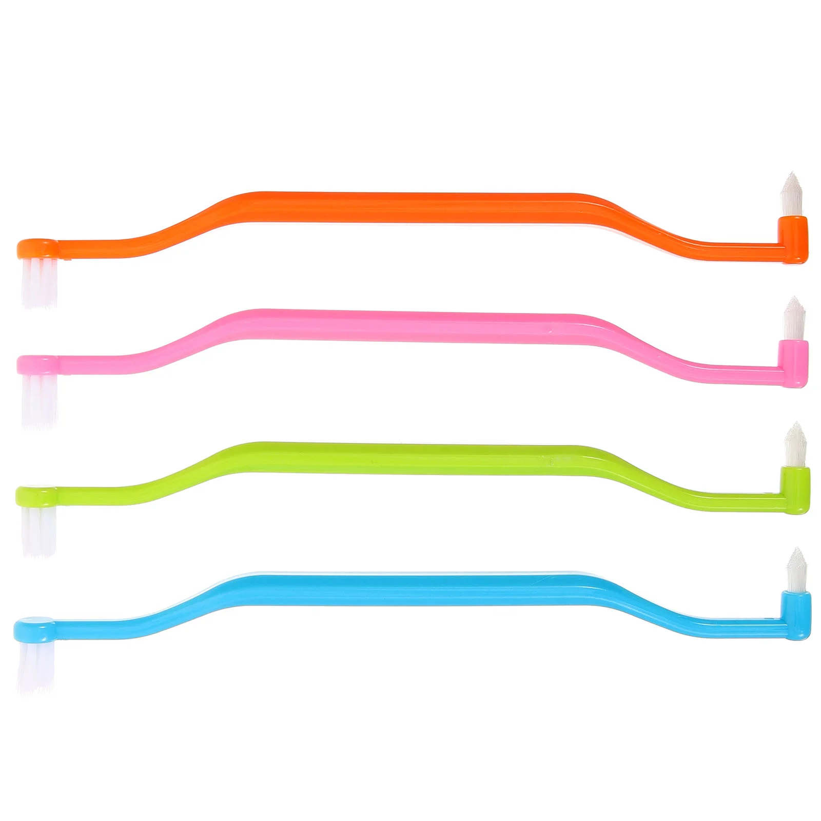 

4 Pcs Manual Double Headed Toothbrush Travel Portable Toothbrushes 1650X200X100CM Plastic Household Tapered