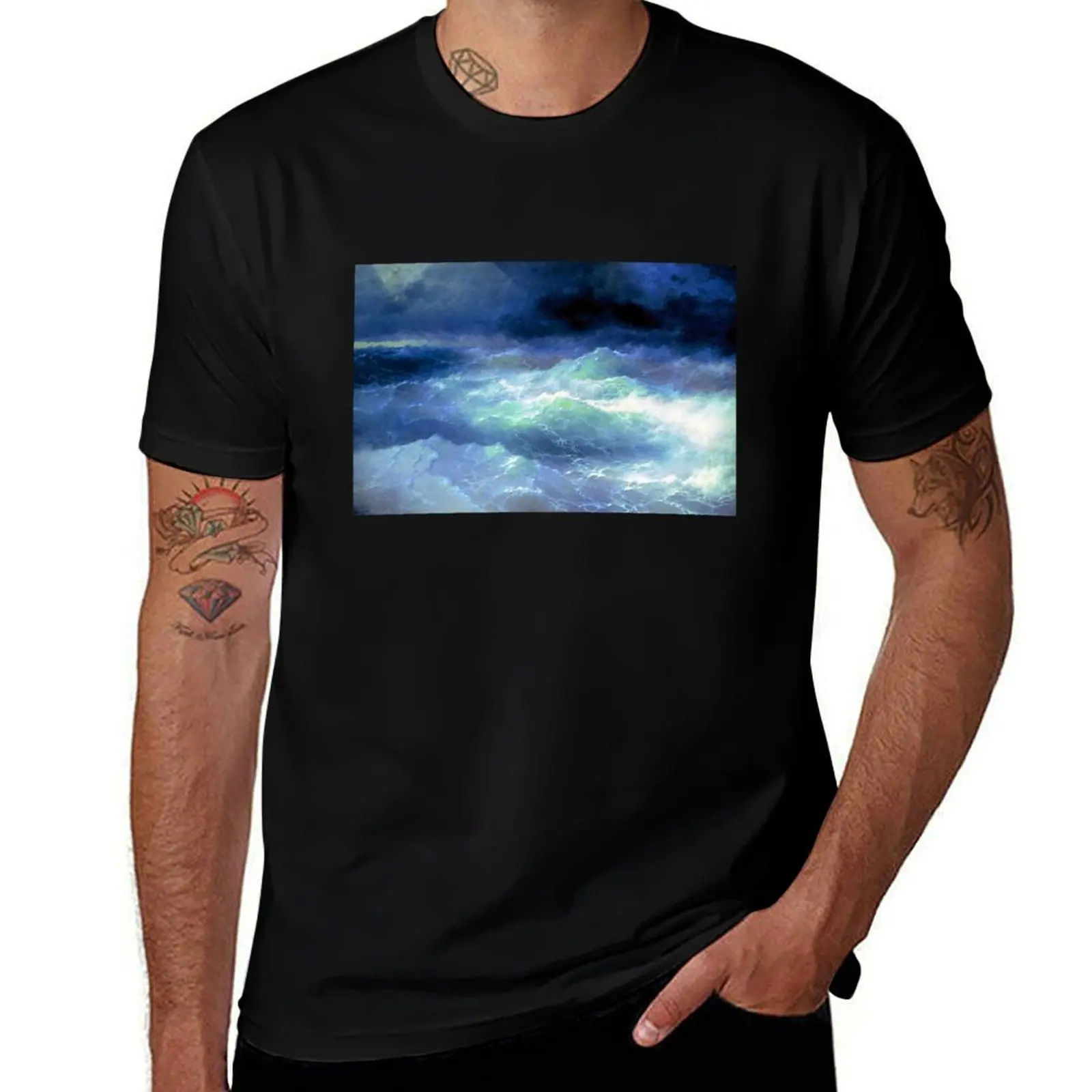 Among the waves. Ivan Aivazovsky T-Shirt Summer Sports Quick Dry T-Shirt