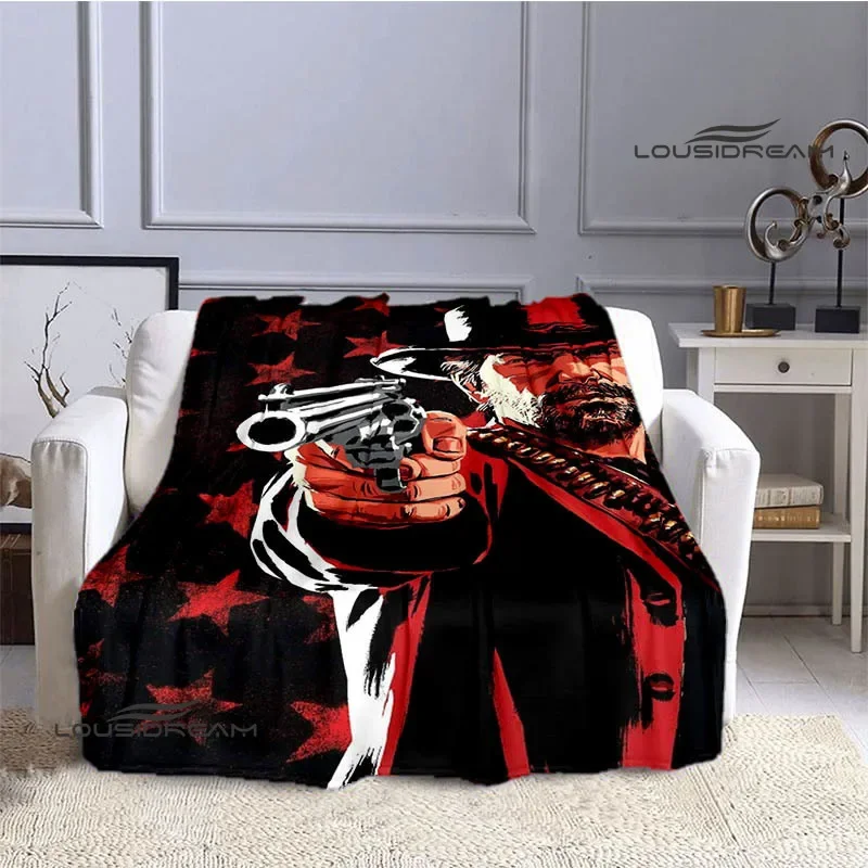 Red dead Redemption 2 printed blanket children warm blanket soft and comfortable blanket home travel blanket birthday gift