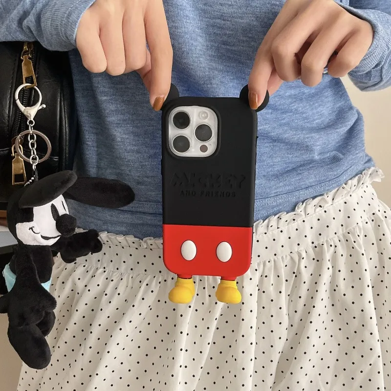 Силиконовый чехол для телефона с Микки Диснеем для IPhone 17, 16, 15, 14, 13 Pro Max, противоударный гладкий защитный чехол, аксессуары для мобильных телефонов