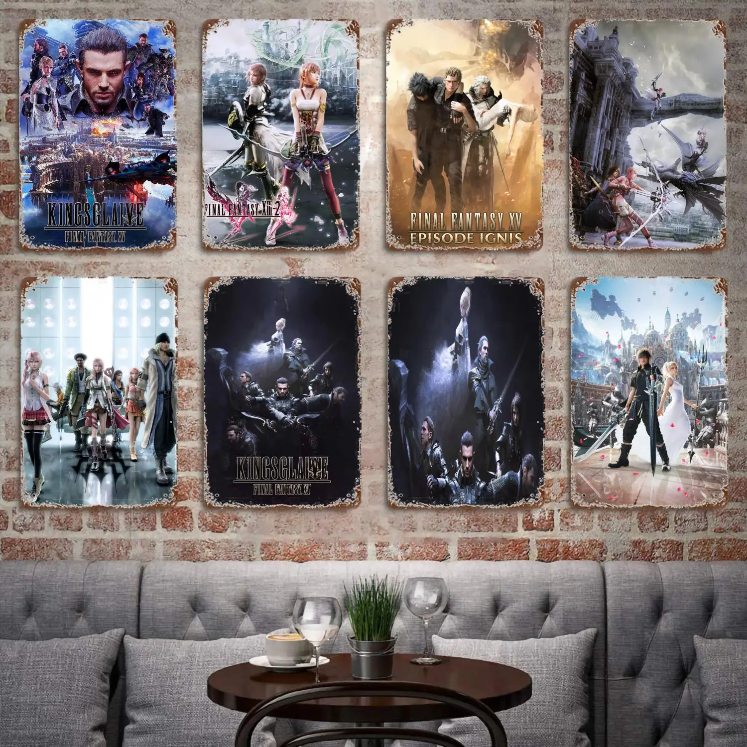 

Yoshitaka Amano Final Fantasy VIIs Poster Vintage Tin Metal Sign Decorative Plaque for Pub Bar Man Cave Club Wall Decoration