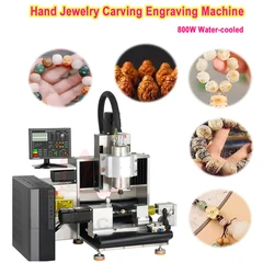 LY C1010 máquina de grabado de tallado de núcleo de fruta de semilla de Bodhi pequeña de escritorio 4 ejes para tallado de madera joyería mango de diente molienda