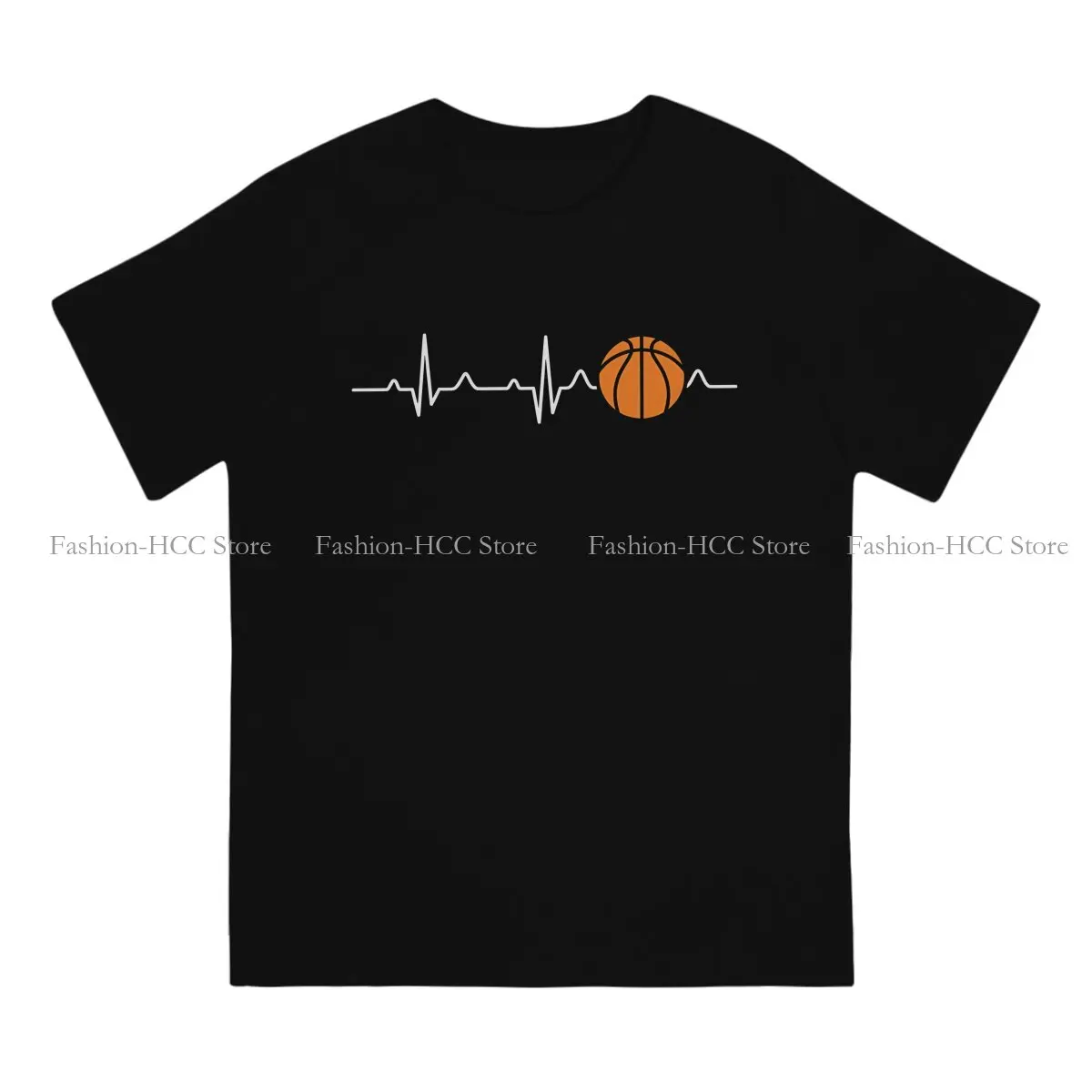 Design Heartbeat Style Polyester TShirt Basketball Comfortable New Design Graphic  T Shirt Stuff