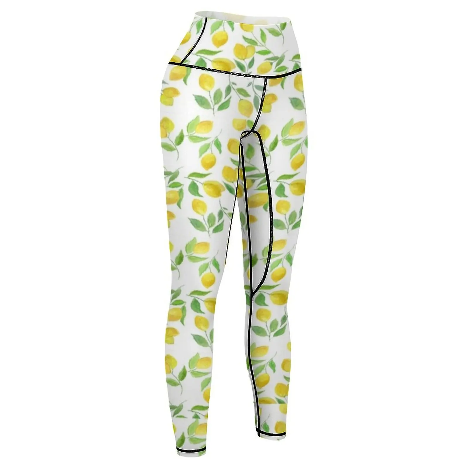 Leggings de fitness sexy pour femmes, motif citron, vêtements à clapet d'interconnexion