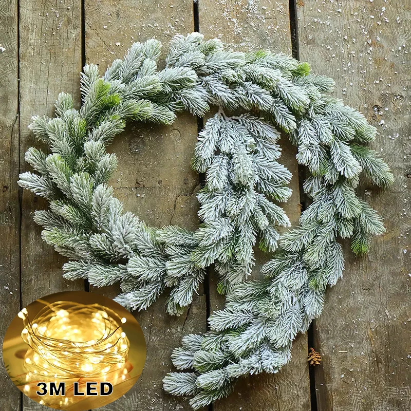 2M Artificial Plant Christmas Decoration 2023 LED White Christmas Tree DIY Wreath Home Decorations Noel Table Ornaments navidad