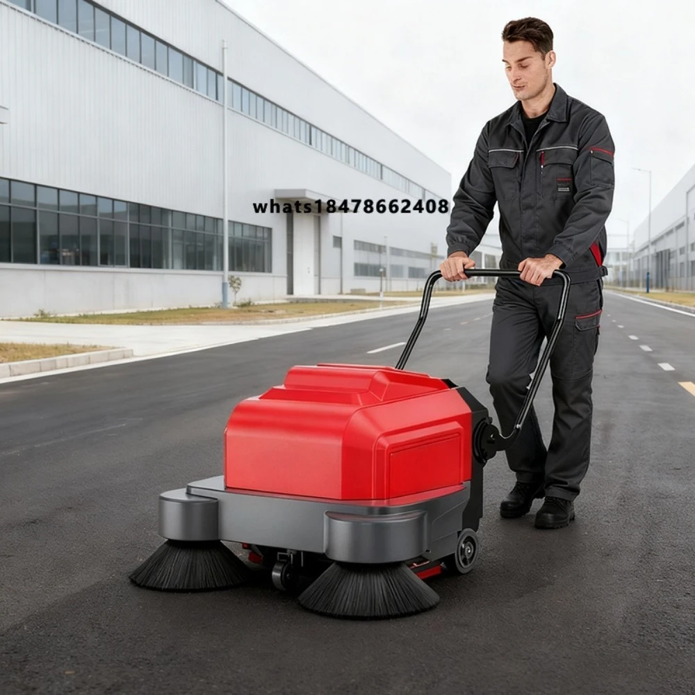 Warehouse Battery Walk Behind Floor Sweeper Electric Hand Push Industrial Floor Sweeper Cleaner Machine for Road