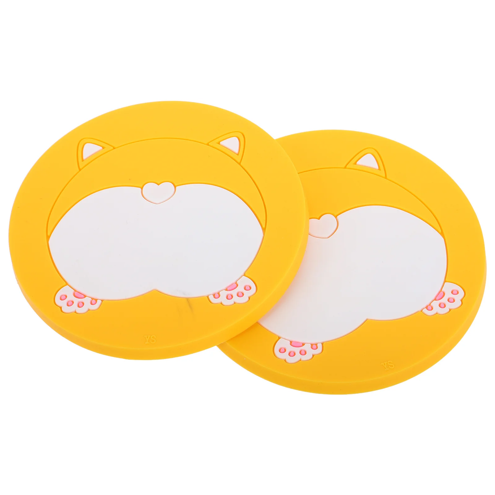 

LOORGVEL 2Pcs Cute Cartoon Car Non Cup Holder Mats Insulation Phone Key Holder Fun Vehicle Interior Decoration Accessory