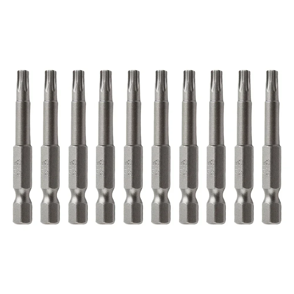 10Pcs Screwdriver Bit 50mm Long Spare Parts With Magnetic 6.35mm Shank Accessories Anti-rust Hexagon Handle Replacement