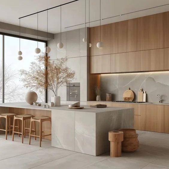 Artisan Minimalist Kitchen Design With Timber Veneer and Contemporary Style