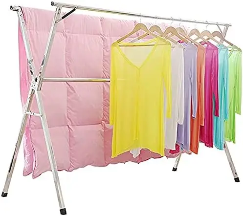 Clothes Drying Rack Laundry Clothing Foldable Hanging Cloth Drying Racks Stainless Steel Collapsible Garment Rack Space Saving