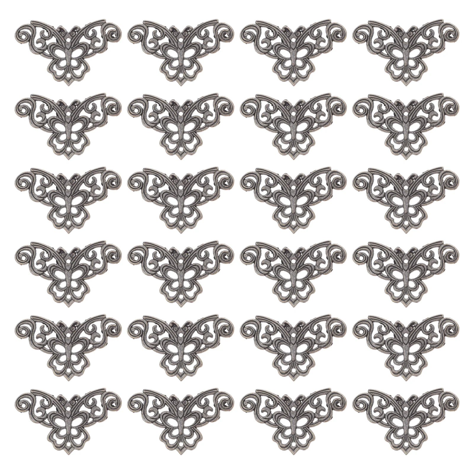 24 قطعة حماة الزوايا البرونزية خمر حشوات الزوايا المعدنية الزخرفية لصناديق المجوهرات خزائن صناديق خشبية زوايا صندوق