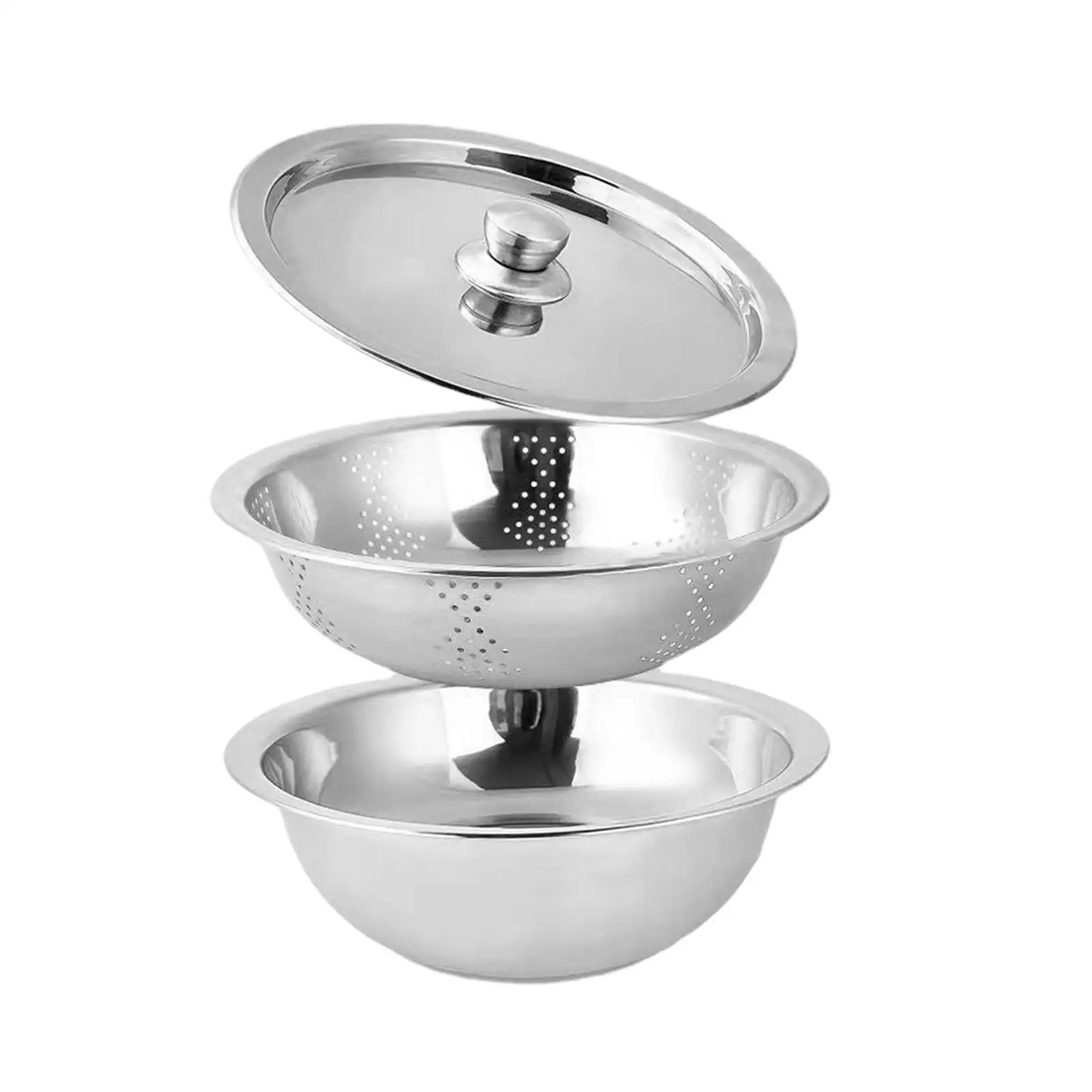 Colander and Bowl Set Food Container Keep Fresh Food Strainer Microporous Colander for Meal Prep Berry Salad for Home Kitchen