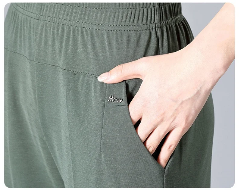 Middle Aged Women's Pants 2026 New Summer Thin High Waiste Elastic Loose Straight Pants Female Casual Trousers 5XL 6XL 7XL 8XL