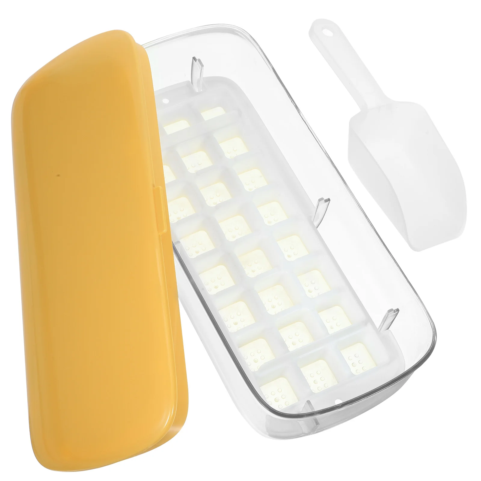 

Ice Cube Making Mold Cubes Trays Household Storage Keeper Holder for Freezer Yellow Maker