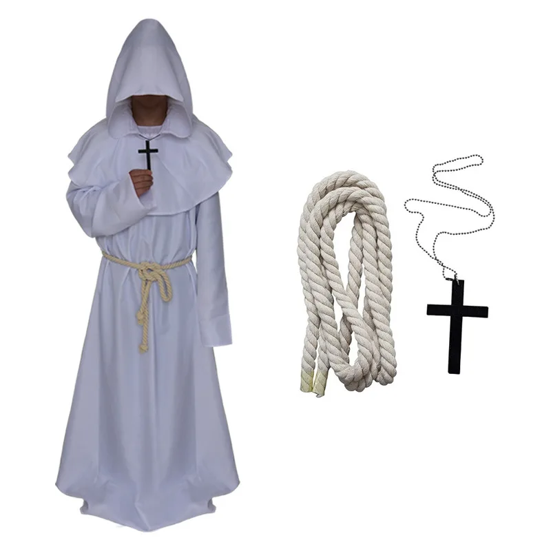 

Medieval Long Lace Up Cosplay Cloak Man Woman Halloween Party Hooded Cape Vampire Costume Carnival Festival Vintage Wizard Robe