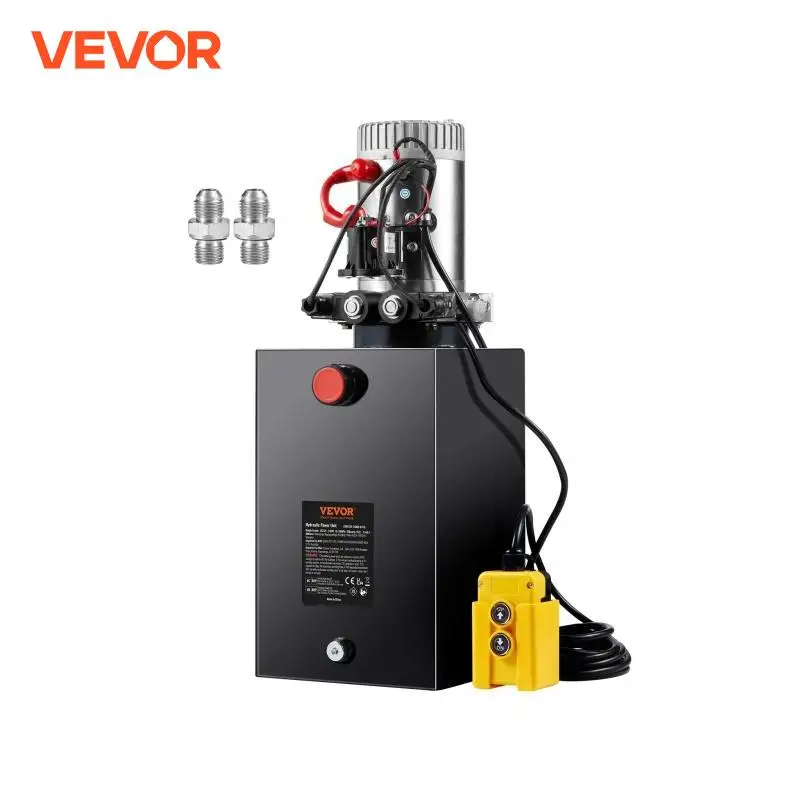 VEVOR Hydraulic Pump 15 Quart Hydraulic Power Unit Double Acting Dump Trailer Pump 3200 PSI Max Relief Pressure Hydraulic Pump