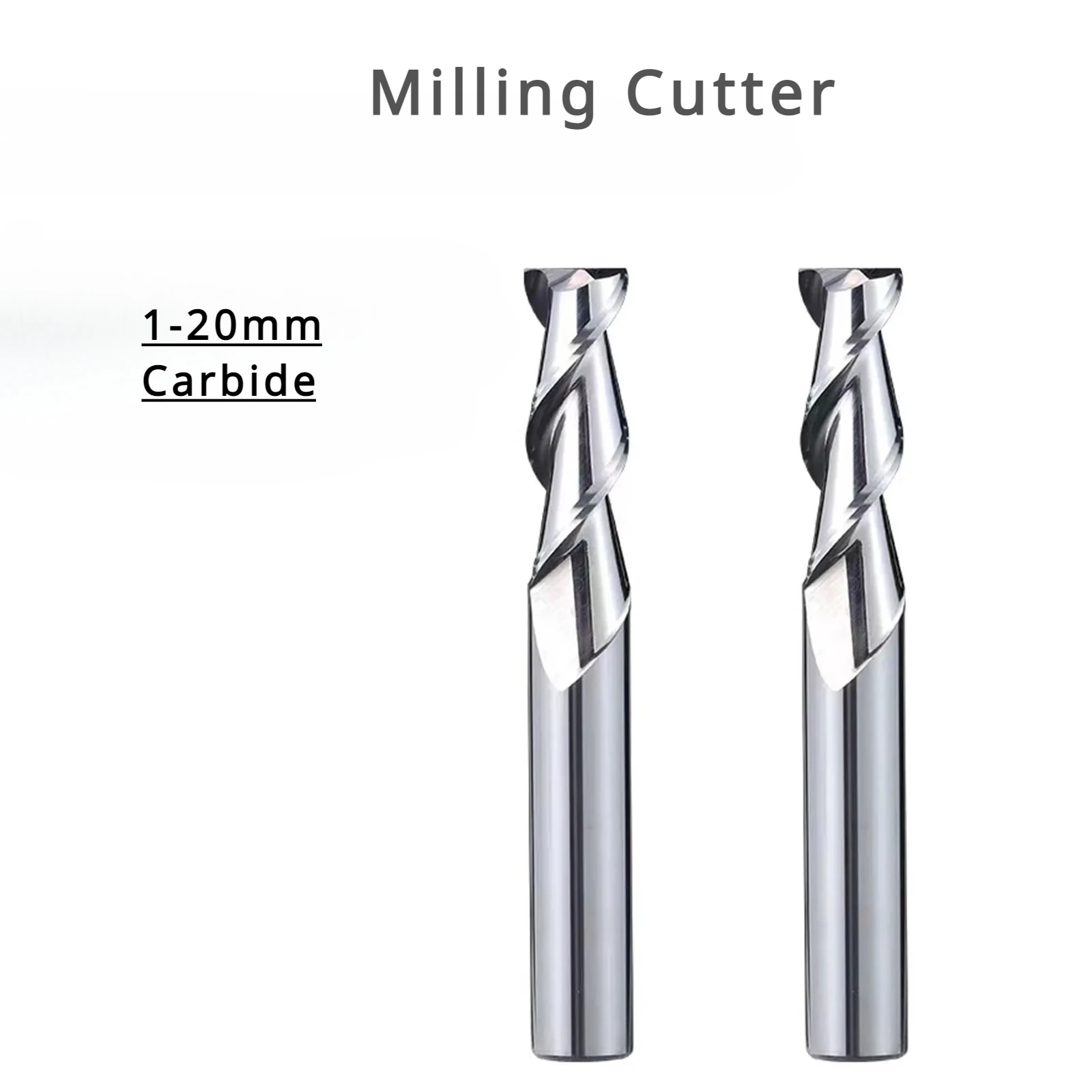 HRC55° 1-20mm Carbide Keyway End Milling Cutter 2 Flute  Aluminum Copper CNC Cutting Tool Specialized Hard Alloy Router Bit