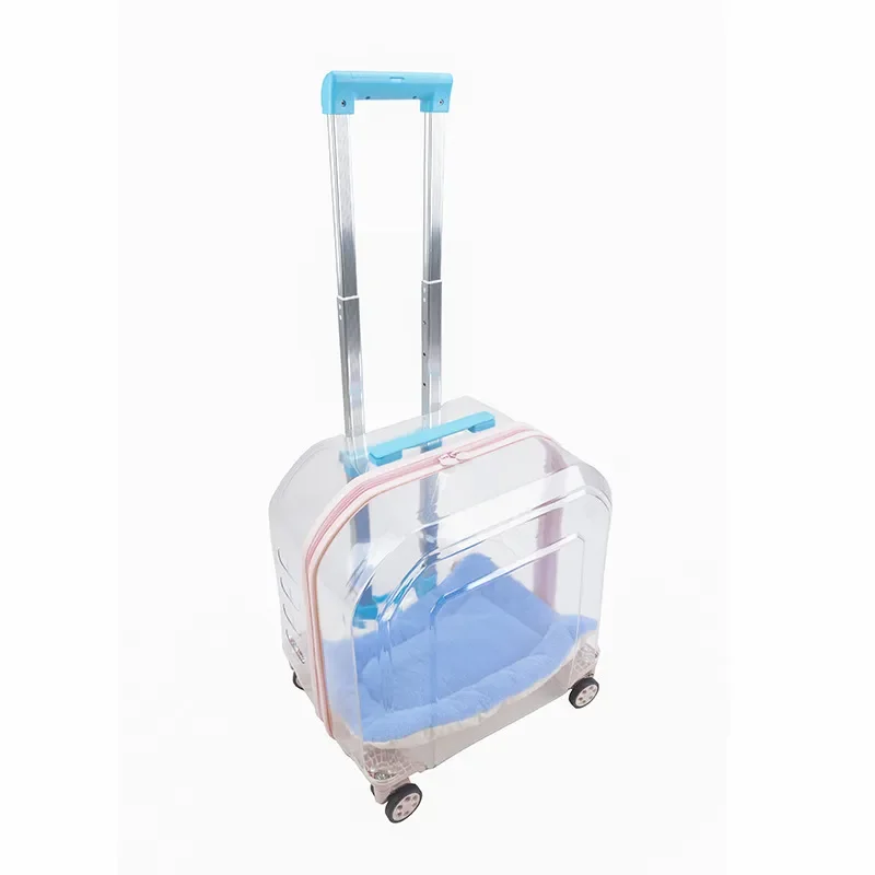 308 Transparent Pet Carrier Trolley Large Capacity Cat Bag Portable Air Travel Case for Small Dogs Breathable Mesh Window