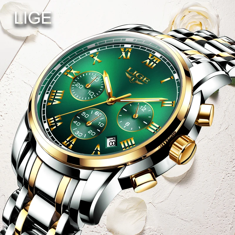 LIGE New Fashion Women Watches Ladies Top Brand Luxury Ladies Bracelet Watches Auto Date Waterproof Quartz Watches for Women+Box