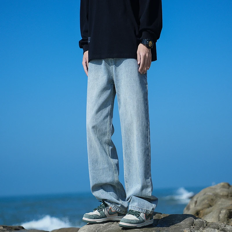 Men's Wide Leg Jeans Autumn And Winter Street Fashion Retro Straight Leg Loose Denim Pants Y2k Harajuku Style Men's Clothing