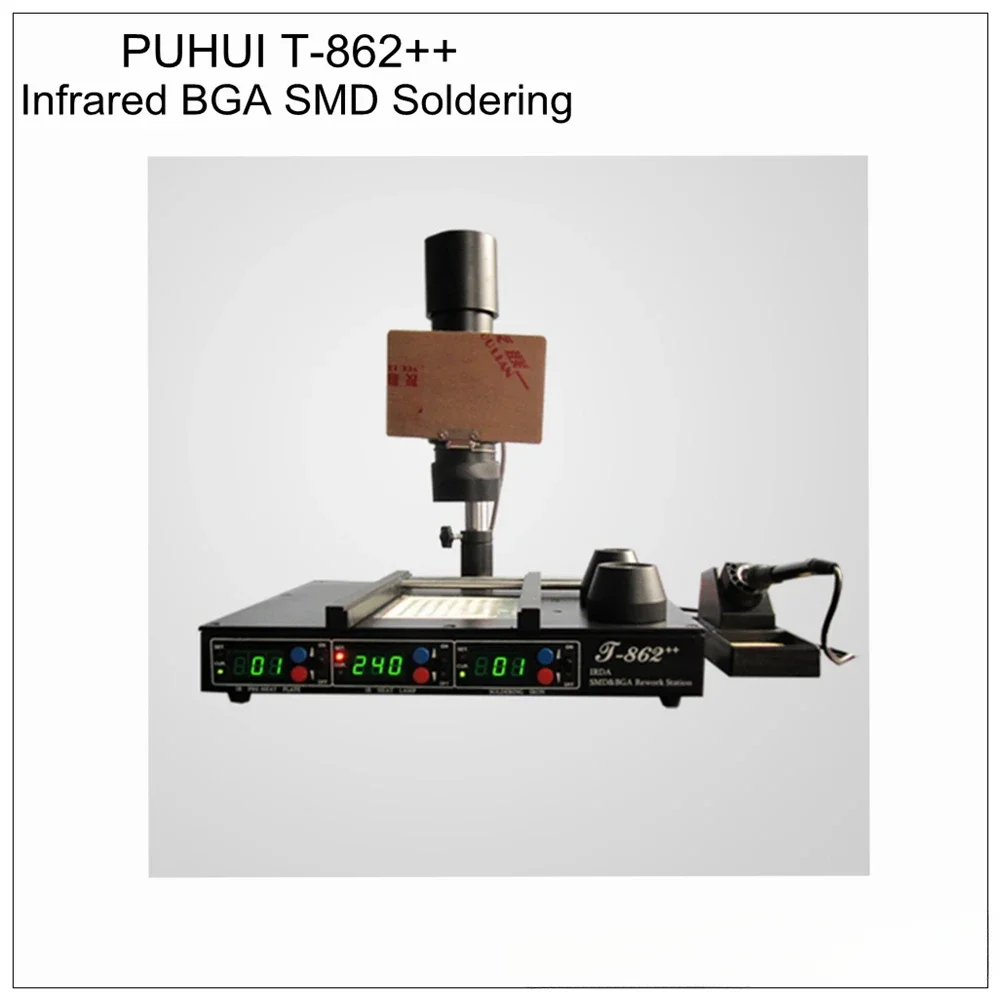 PUHUI T-862++ IR Rework Station IRDA Infrared Soldering BGA SMD Rework Infrared Soldering Station T-862++ Welder Repair Machine