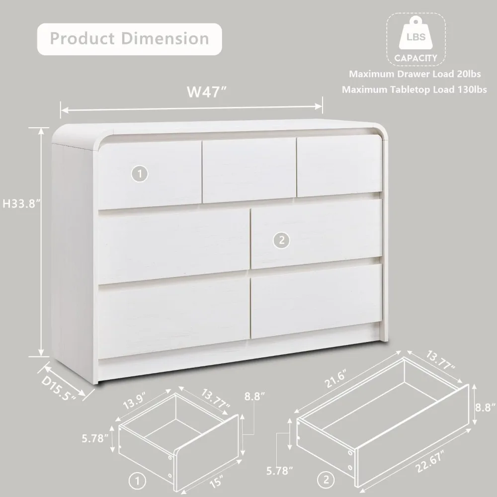 Modern cutlery cabinet with 7 storage drawers, 47 