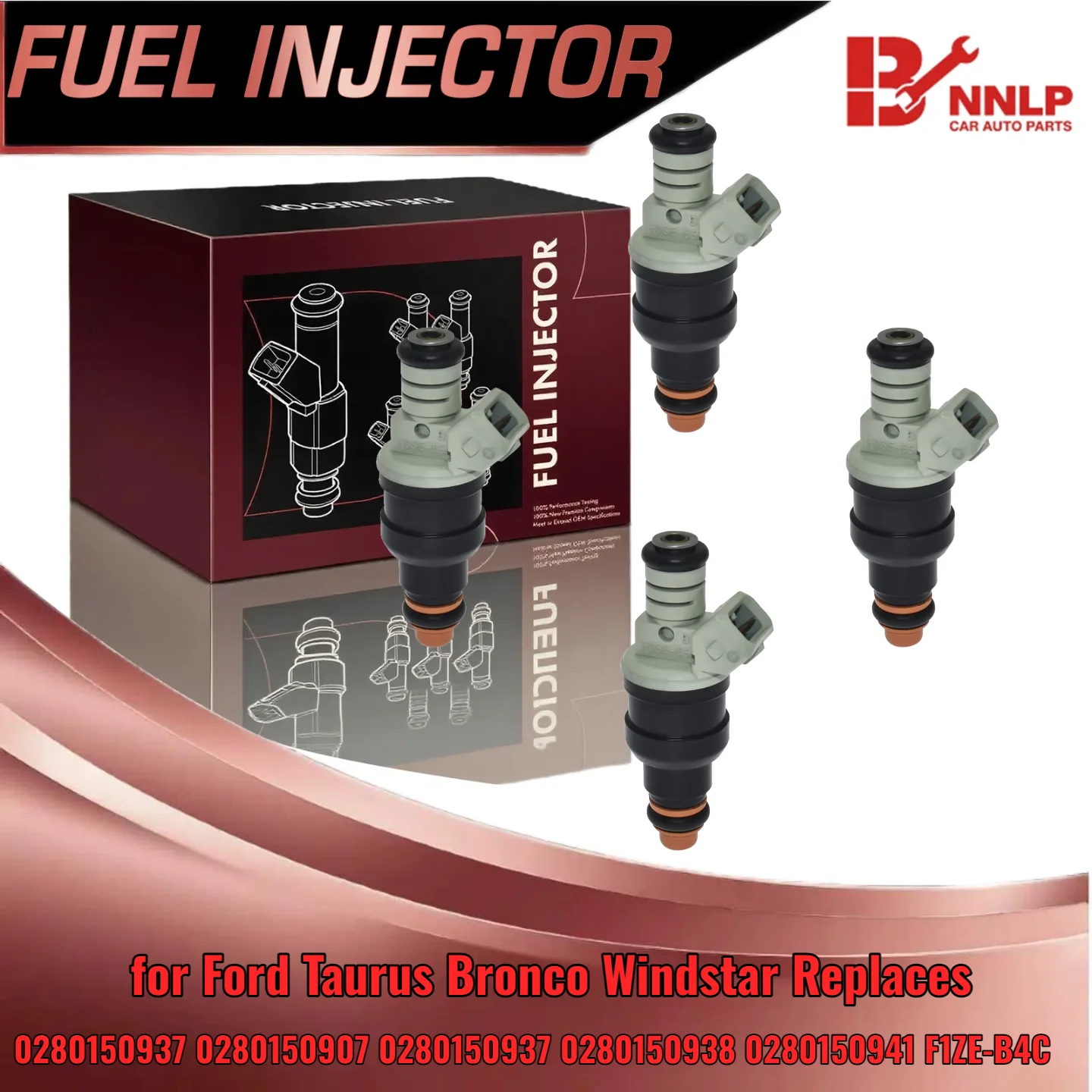 

4 Fuel Injectors OEM 0280150941 for Ford F-150 Ranger for Ford Taurus Bronco Windstar also fit 0280150907 0280150937