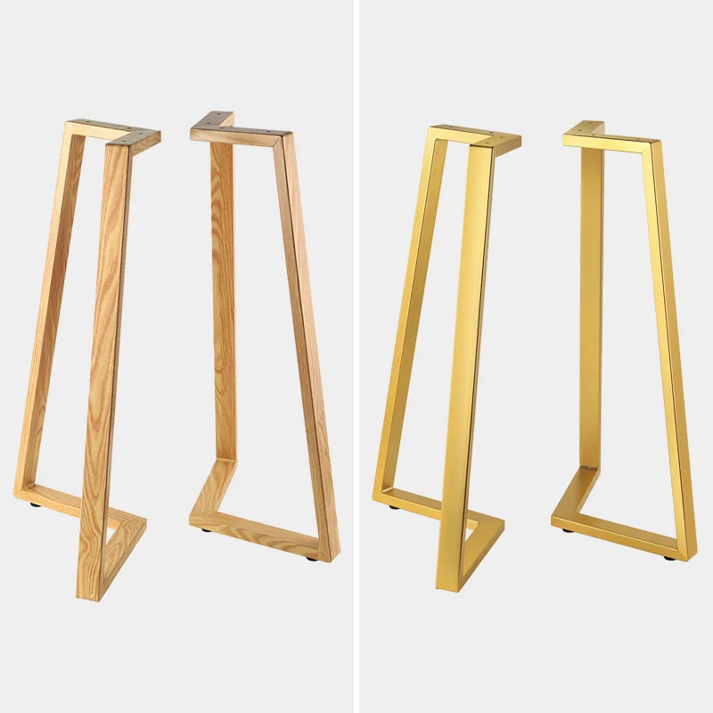 

Creative metal wrought iron wood grain V-shaped support frame simple household solid wood table legs desk feet hardware accessor
