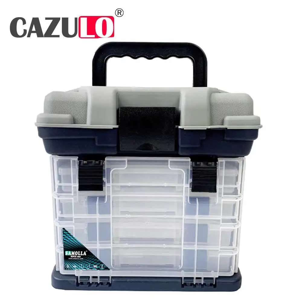 

Plastic Large Multifunction Accessories Storage Container Case Adjustable Organizer Fishing Box Multi-storey Compartments Tackle