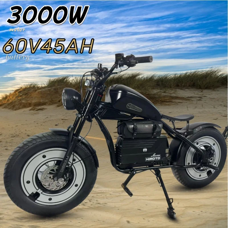 Warrior Electric motorcycle 3000W motor 60V 45AH battery electric bike 115N.m 20 inch tire off road riding mountain e bike image 3