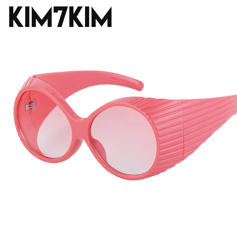 Oversized Steampunk Round Sunglasses Women Retro 2000\'s Wrap Around Sun Glasses For Female 2024 Fashion Big Frame Punk Sunglass