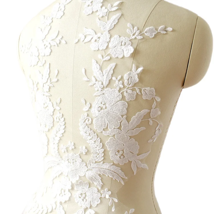 Französische Spitzenblume aus reinem Baumwollfaden, bestickter Spitzenaufsatz, Hochzeitskleid-Dekoration, Aufkleber, manuelle DIY-Accessoires – Detail 2