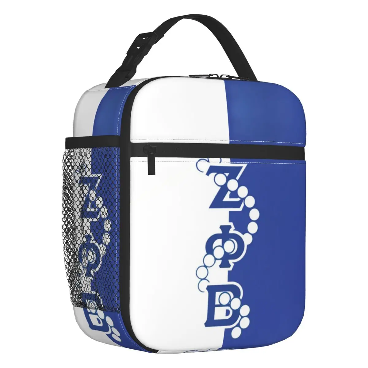 Zeta Phi Beta Logo Insulated Lunch Bag for Women Portable ZOB Sorority Cooler Thermal Lunch Tote Office Picnic Travel