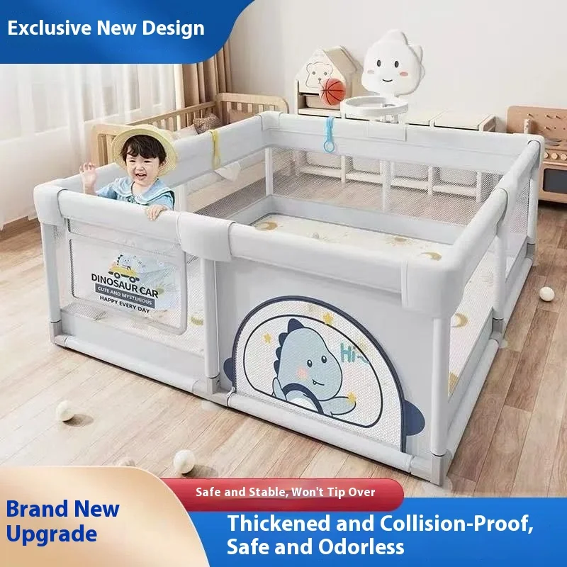 

Baby Playpen Foldable with Mat Indoor Safety Fence for Toddlers Large Play Yard Portable Activity Center Kids Gate