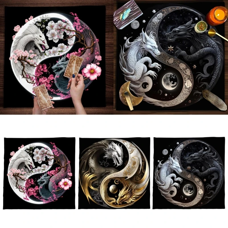 

Скатерть Таро для гадания, чехол для стола, астрология, коврик для настольной игры, ткань для палубы 24BD