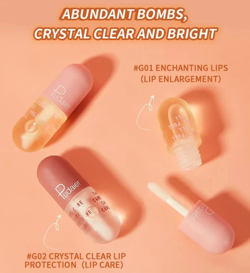 Free Shiping Mini Capsule Liquid Lip Blam Set Makeup Moisturizing Changing Lip Plumping Oil Mirror Jelly Lip Gloss Kit Cosmetics