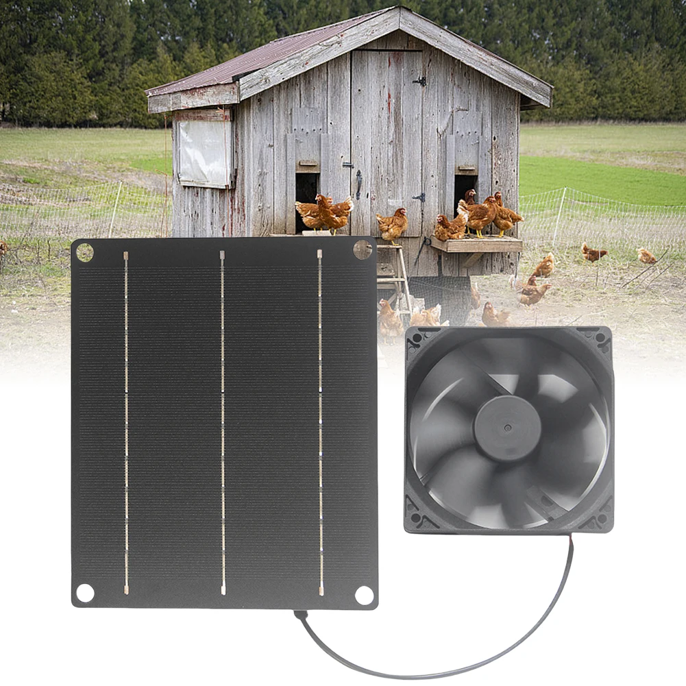 

6V 6W Solar Exhaust Fan Waterproof Mini Ventilator Solar Panel Powered Fan Air Extractor for Dog Chicken House RV Greenhouse