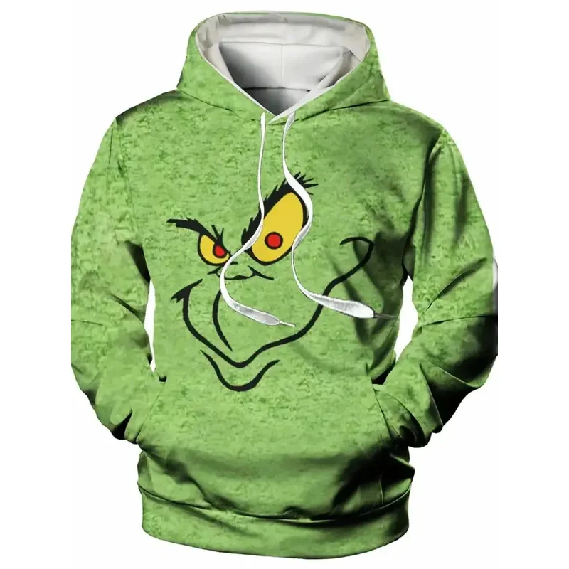 Monster Print Hoodie, Nischen Hoodies für Männer, Herren Pullover Kapuzen pullover mit Känguru Tasche Streetwear für den Winter Herbst,