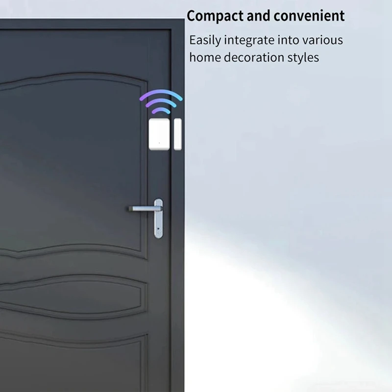 TTLOCK nirkabel 2.4Ghz Sensor pintu ABS putih Status buka tutup bekerja dengan aplikasi TTLOCK kunci pintar