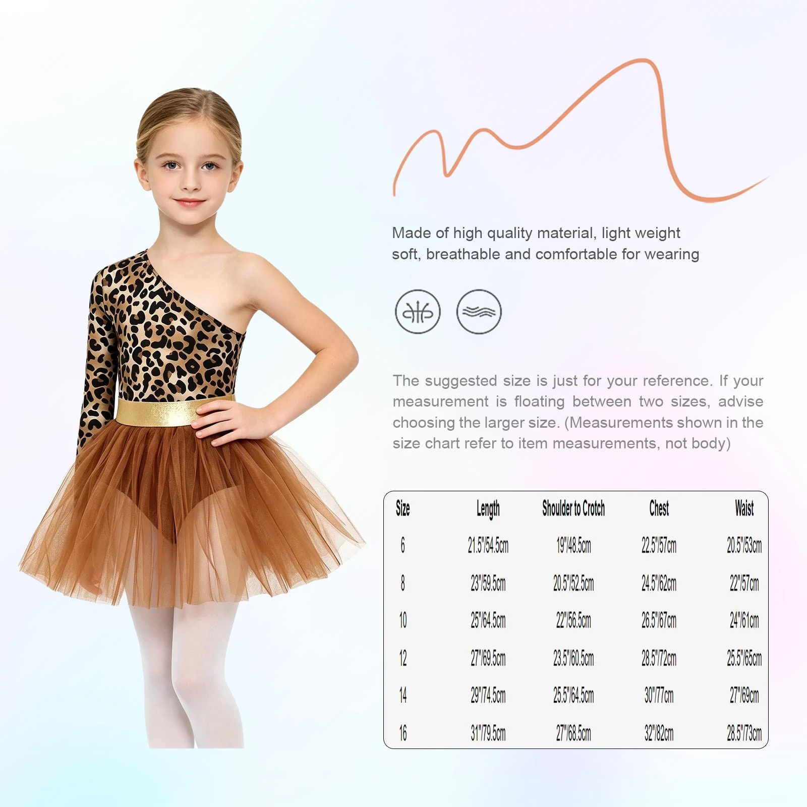 Kinder Mädchen Tiermuster Ballett-Tutu-Kleid Höhlenmensch-Aufführungskostüm Langarm Metallisch Bedrucktes Oberteil Tüllkleid – Detail 1