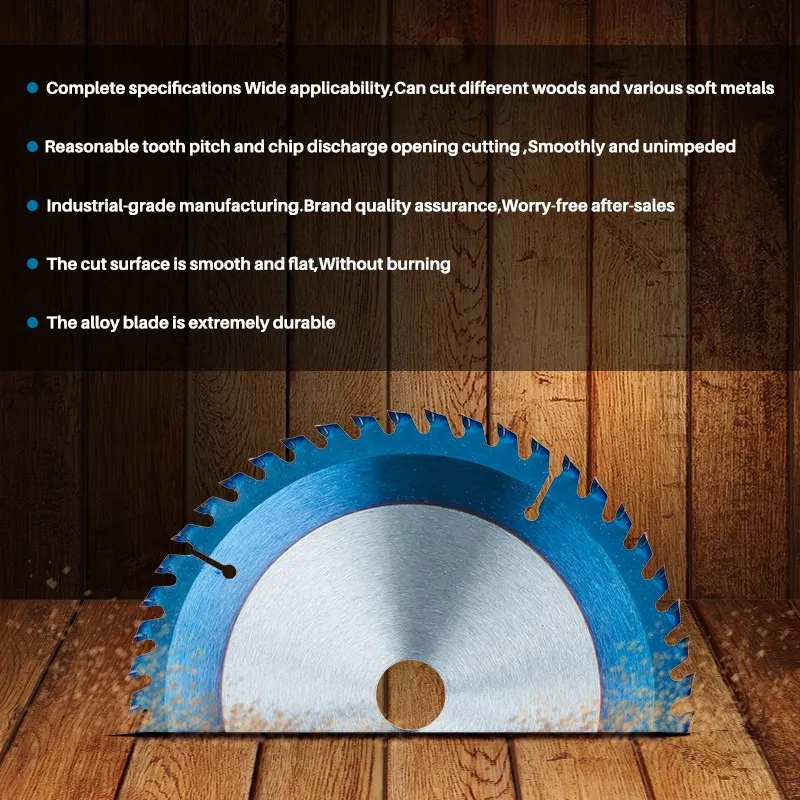 CMCP Circular Saw Blade 165mm 60 Teeth TCT Saw Blade Nano Blue Coated Carbide Tipped Blades Wood Cutting Disc Cutting Tool