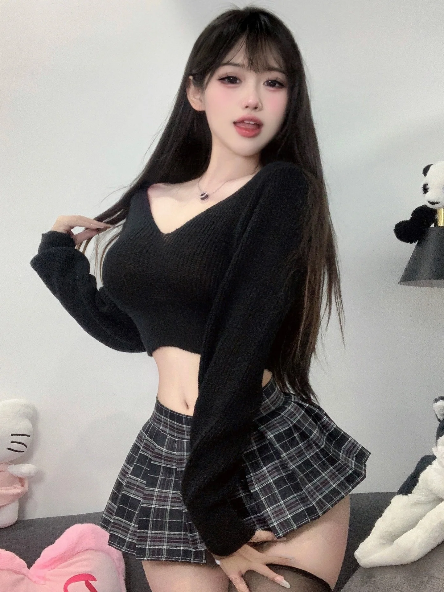 Ultra-Short 20cm Pleated Skirt Breathable One-Piece  Dress Sexy Pure Desire for Couples Low Waist Design No 