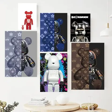 Bearbrick Gloomy BB Toys Cute Poster Paintings on The Wall Picture for Modern Home Living Room Bedroom Decoration Wall Art