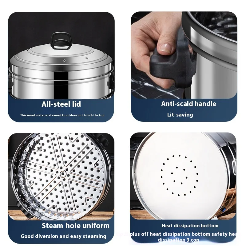 Vaporiera elettrica multistrato commerciale 2025 - Acciaio inossidabile non magnetico di grande capacità con funzione di temporizzazione