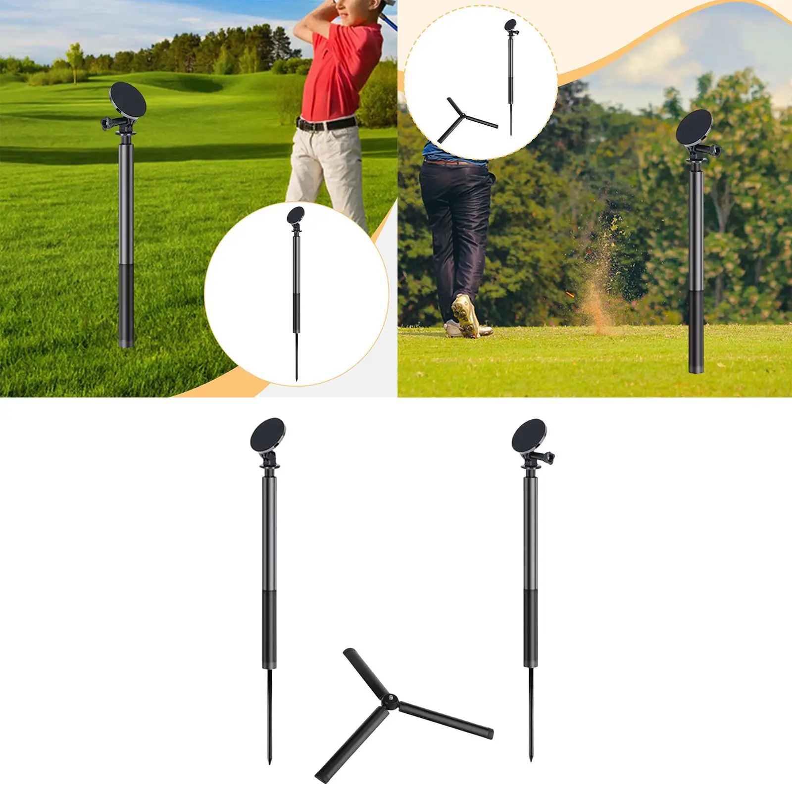 حامل هاتف خلوي من سبائك الألومنيوم قابل للدوران مع حامل للهاتف الخلوي للتسجيل والتدريب والأرجوحة في الهواء الطلق