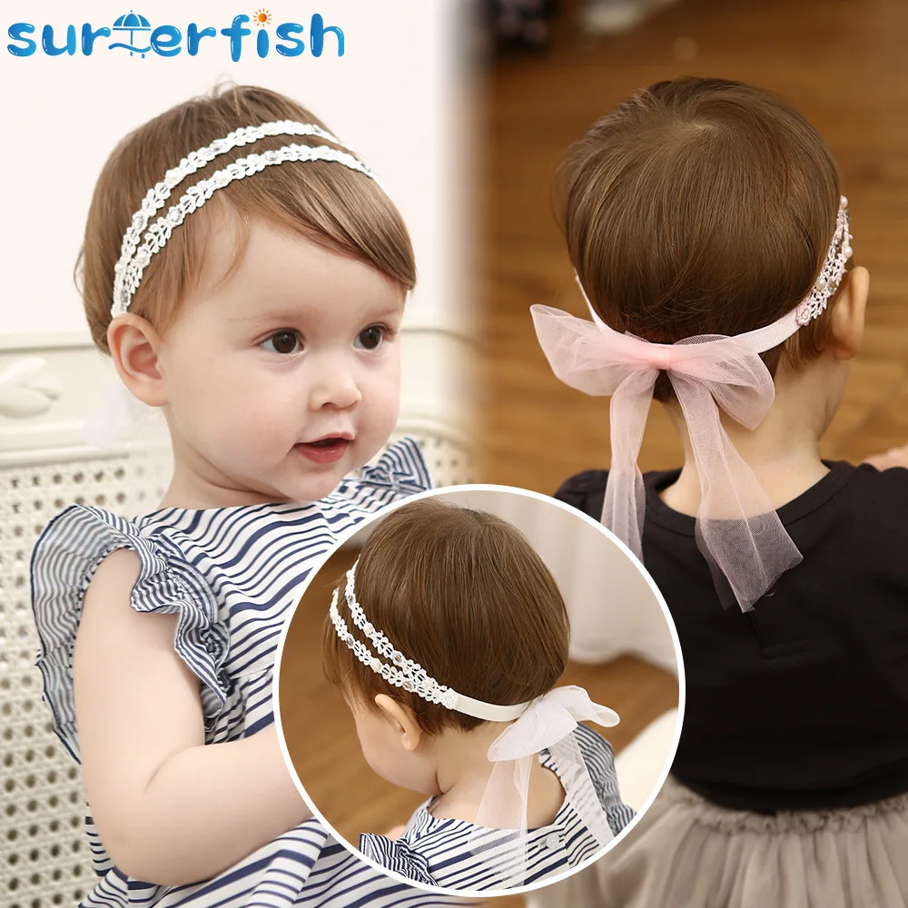 Vintage Girls Pearl Headband Vintage Baptism Headband Rhinestone Baby Headwear baby hair accessory First Birthday Costume New