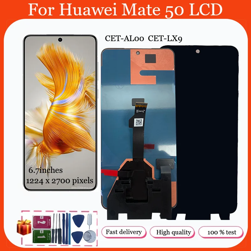 

6,7 "Super AMOLED дисплей для Huawei Mate 50 lcd CET-AL00 LCD с сенсорным экраном дигитайзер Запчасти в сборе